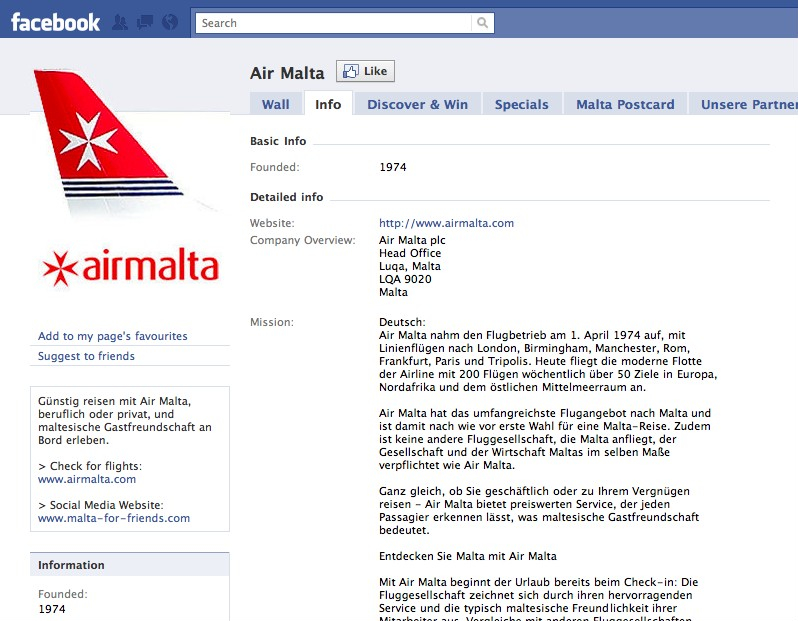 air malta landing page facebook ad